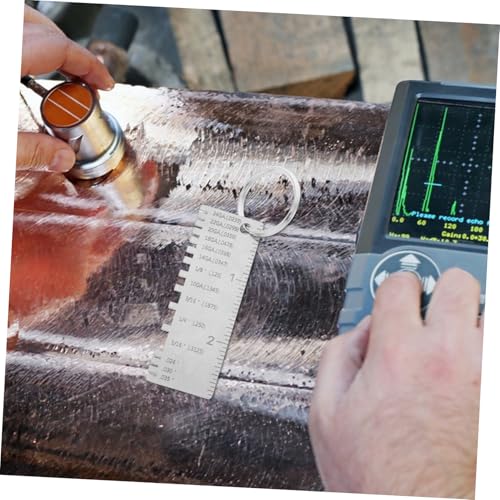 Lurrose herramienta medidora de soldadura de metal con escalas grabadas para medición precisa de grosor para soldadores en manufactura y construcción miniatura 4