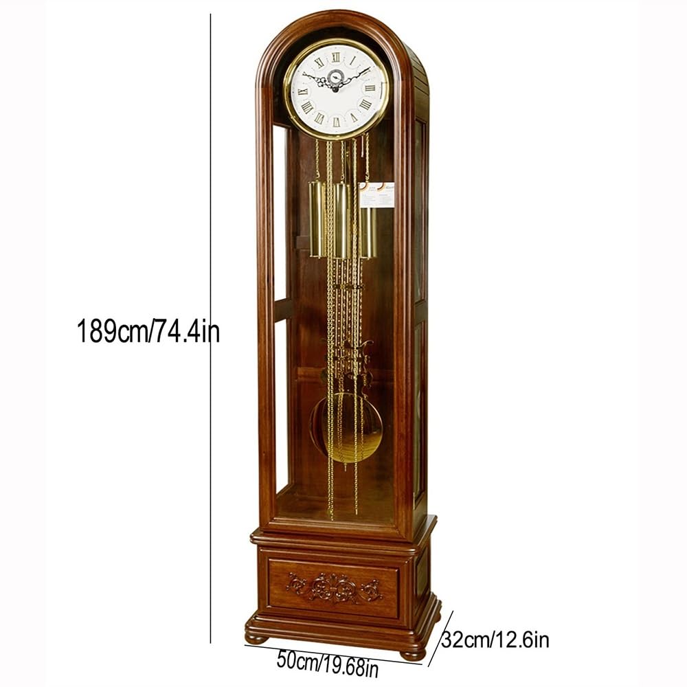 Decorativo Reloj de pie retro for sala estar estilo europeo para la oficina | Reloj de piso retro de madera maciza