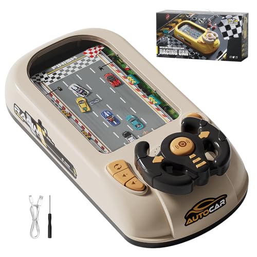 Car Adventure Toy with Steering Wheel,Steering Wheel Toy with Music,Interactive Simulation Driving Toddler Simulated Driving Racing Car Game with Sound Age 3+ Year Old (White)