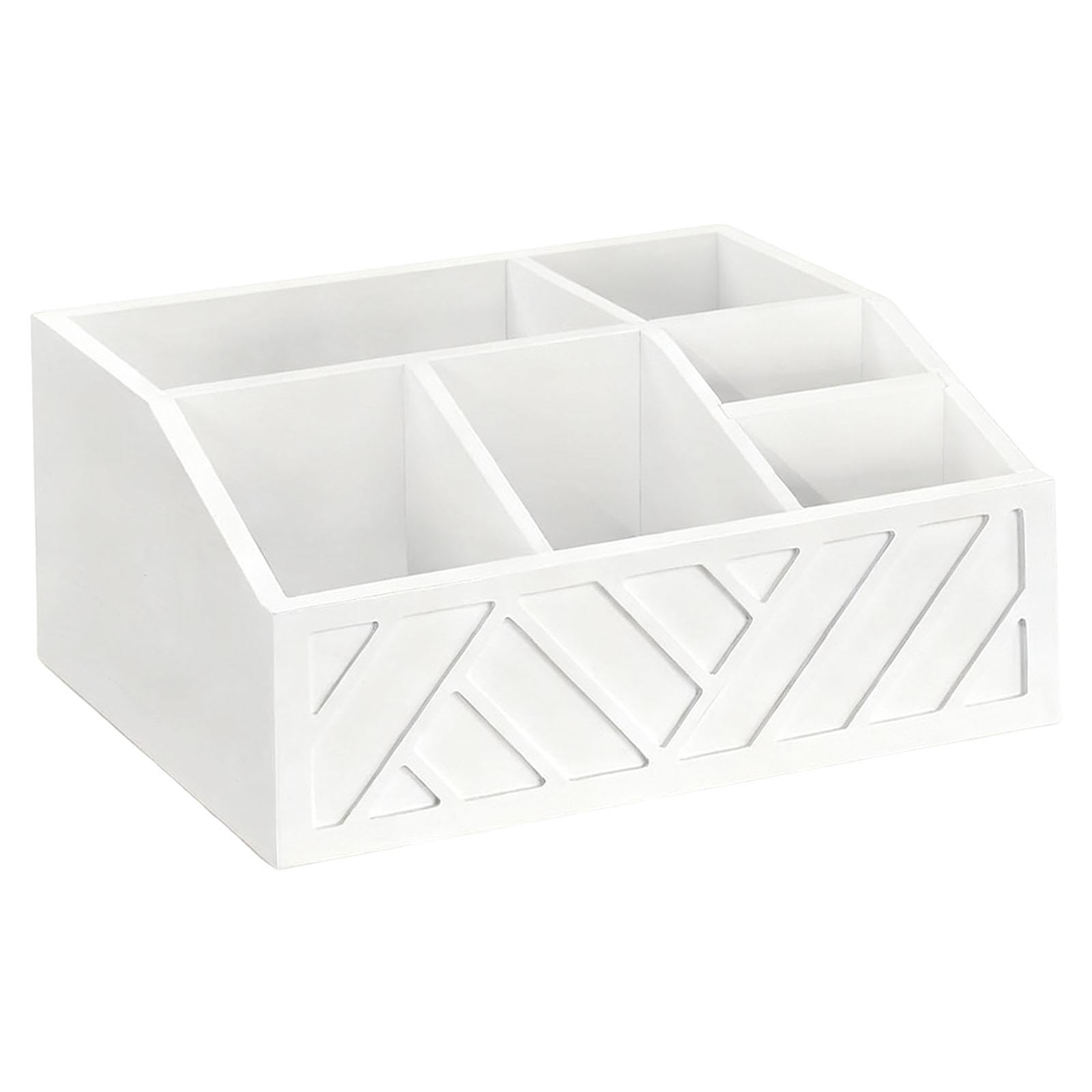 Coffee Station Organizer Organizador Multifuncional para Café y Té, Caja Portátil de Madera para Almacenar Condimentos, para Infusiones Azucarillos Tazas Cápsulas, Blanco