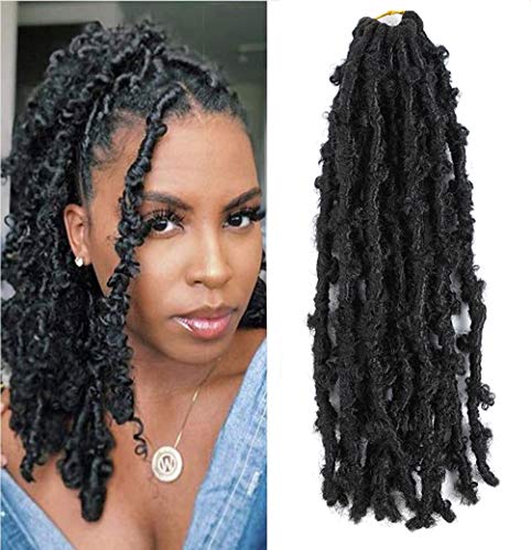 Butterfly Locs Crochet Hair 12inch - 3 Packs Distressed Butterfly Locs Hair Crochet Braids, Pre-Looped Butterfly Braids Crochet Locs, Crochet Butterfly Locs Braiding Hair Extensions (1B#)