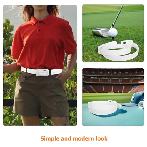 Pack de 2 cinturones de golf de silicona blanca con hebilla ajustable 3