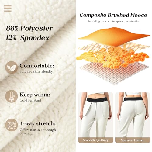 Stanpetix Jogginghose Damen Winter - Sporthosen für Frauen Plüsch Gefüttert Warme High Waist Sweatpants (Schwarz,M)