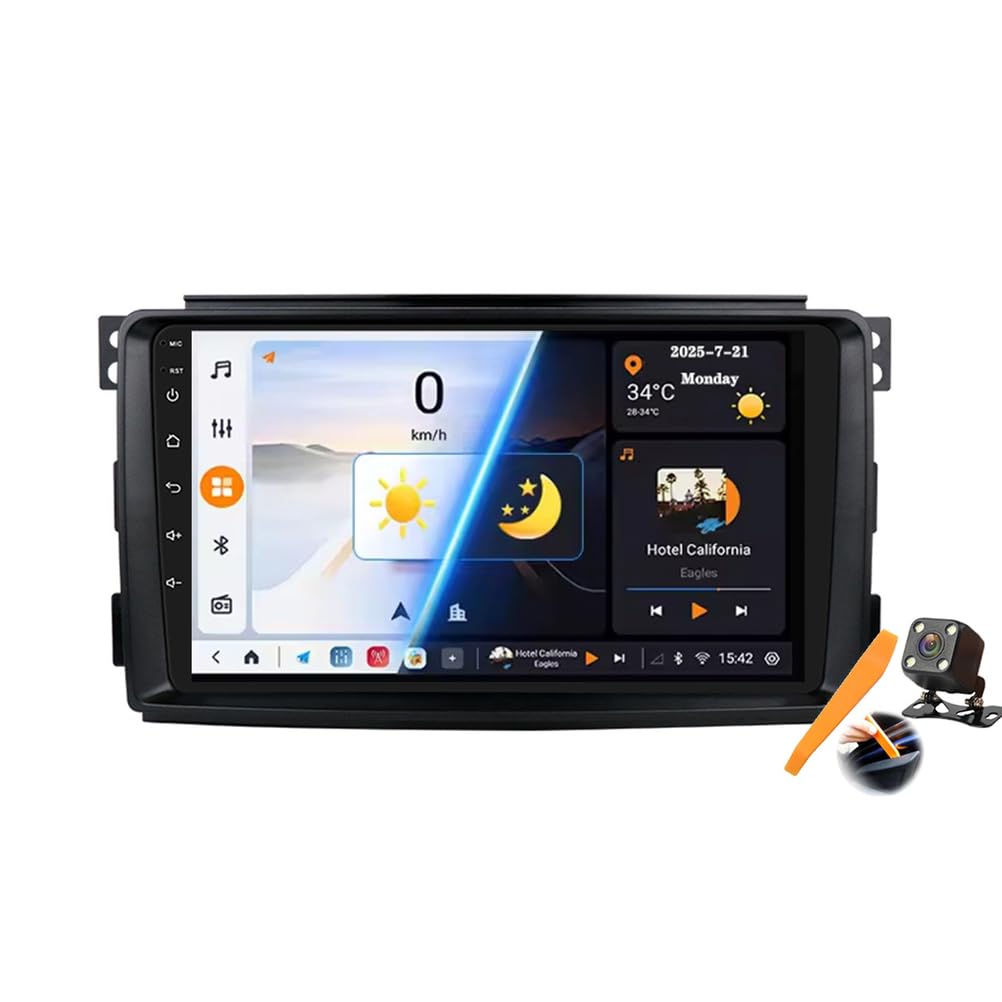 Radio de coche 4G con pantalla de 9 pulgadas, Android 15 y DSP para Smart 451 8