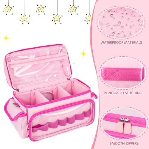 Image of Carrying Case Compatible with Toniebox Starter Set,Cute Storage Bag for Tonies Figures Characters,Tonies Headphones & Accessories, Pink, Modern