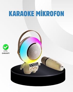 YamanHobi Renkli I kl  Astronot Mini Bluetooth Speaker ve Karaoke Mikrofon -