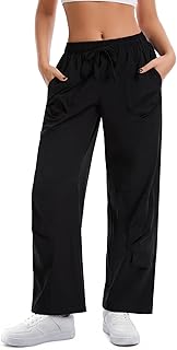 Womens Barrel Travel Pants Lightweight Curved Leg Trousers for Casual Vacation Hiking