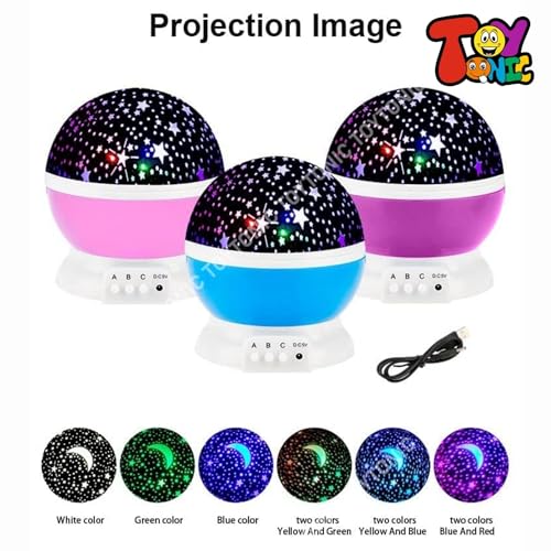 Image of TOYTONIC Star Master Galaxy Night Projector Lamp - 360 Rotating Colorful LED Ceiling Light - Starry Space Projection for Home Decoration - Amazing Design, Gift for Kids Boy Girl, Plastic, Multicolor