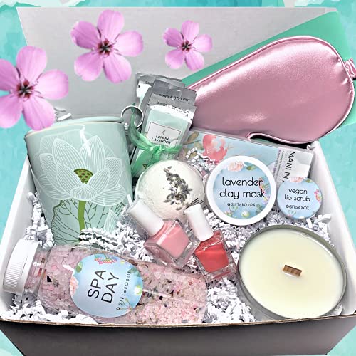 Birthday Gifts Box for Women Best Relaxing Lavender Spa Gift Box with birthday