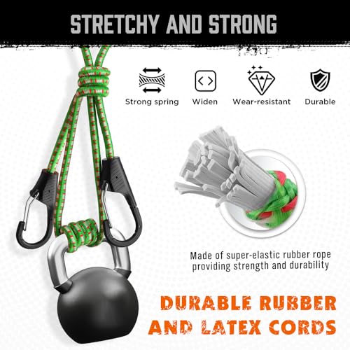 image for HORUSDY 28-Piece Premium Bungee Cords with Hooks, Includes 10”, 18