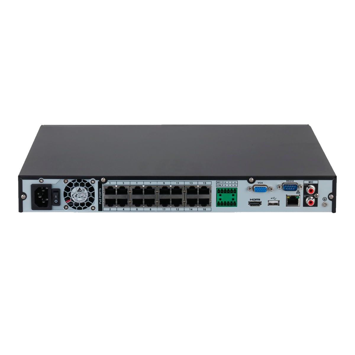 Serie Dahua NVR4000-4KS3. Grabador de vídeo en Red 16CH Smart 1U 16PoE 2HDD Lite | Smart H.265+, 2 Bahías SATA hasta 20TB, 12MP, IA Integrada (Protección Perimetral/Reconocimiento Facial/SMD Plus)