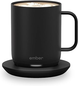 Ember للتحكم في درجة الحرارة Smart Mug 2، 10 Oz ، كوب قهوة ساخن يتم التحكم فيه بالتطبيق مع عمر بطارية 80 دقيقة وتصميم محسن ، أسود