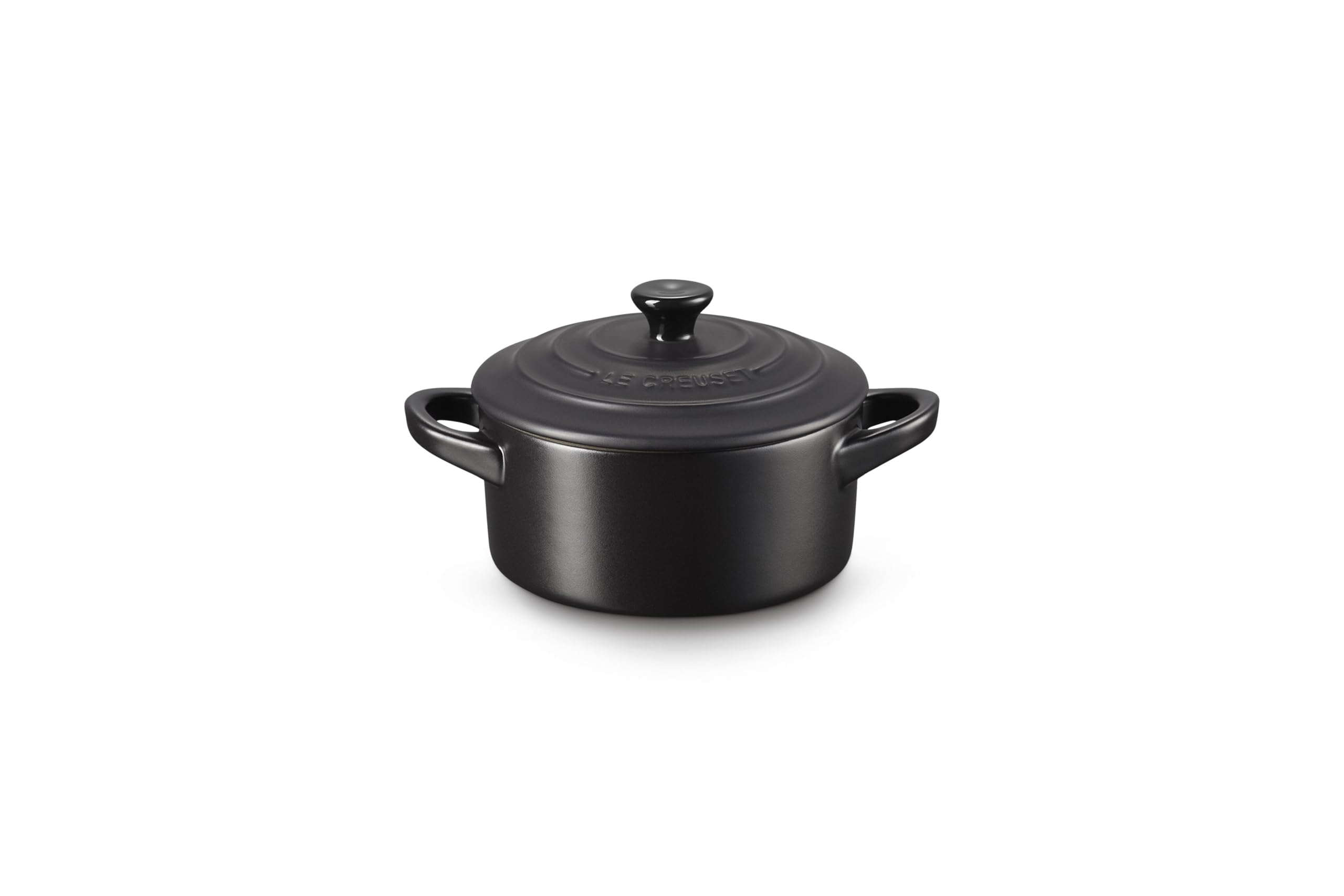 LE CREUSET Stoneware Petite Round Casserole, 0.25 L, Matte Black, 71901100000100