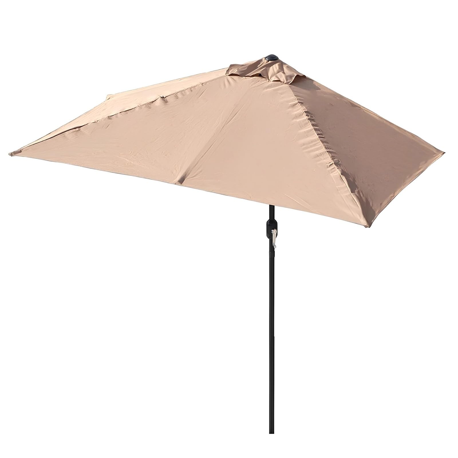 Demi-Parasol De Jardin 2,0m X 1, Parasol Rectangulaire avec Manivelle, Protection UV50+ Imperméable pour Terrasse Balcon Plage, Structure Acier Anti-Rouille – sans Base(Khaki)