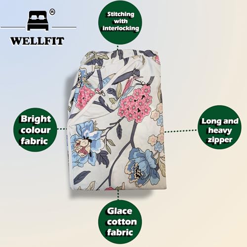 Image of WELLFIT Premium Glace Cotton 300 TC Mattress Cover /Protector for Queen Size Bed with Zip /Chain /5x6 ft / 60x72x6 inch