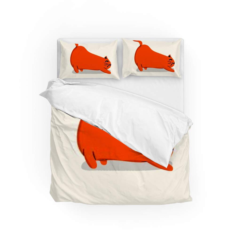 Housse de couette chat relaxant en tissu 100 % polyester parure de lit Long Twin
