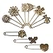 BPC Pack of 8 Bronze Vintage Hijab Pins Brooch Pins Safety Pins