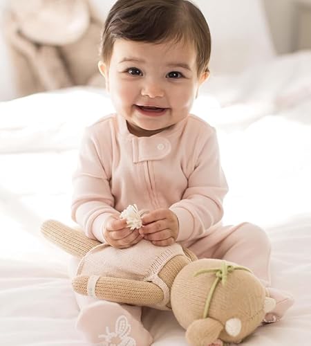 image for Burt's Bees Baby Girls' Organic Cotton Sleep and Play Footed Pajamas, 