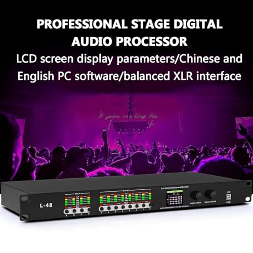Procesador de audio digital, efector de preetapa de 4 en 8 salidas, ecualizador gráfico con pantalla LCD, reducción inteligente de ruido para micrófonos