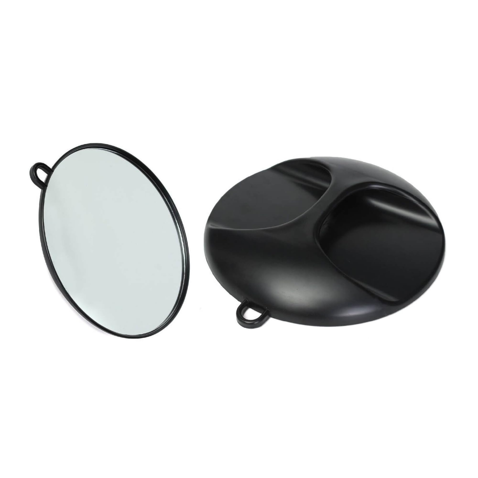 Gabri Professional Portable Handheld Barber Mirror with Handle – Round Salon Mirror for Hairdressing, Black