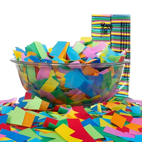 Ultimate Confetti, Multicolor Biodegradable Confetti - Rectangular Fluttering Tissue Paper Confetti...