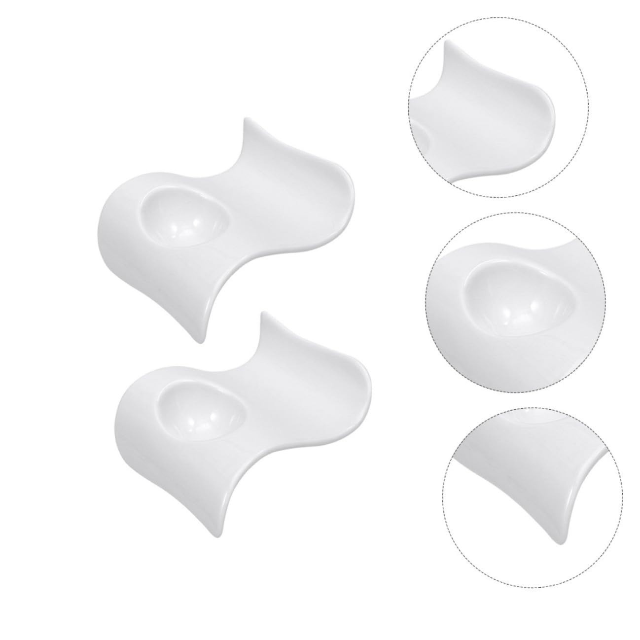 6 Coquetiers en Céramique Blanc pour Œufs Durs, Service Élégant de 6 Pièces, pour Apéritifs Miniatures et Décor de Table Moderne