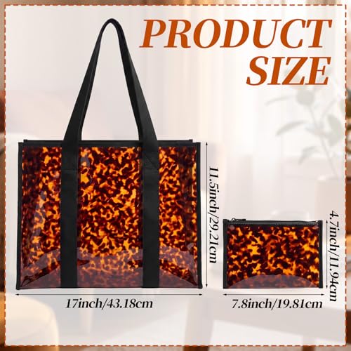Bolsa Tote de PVC color tortuga con pouch desmontable miniatura 4