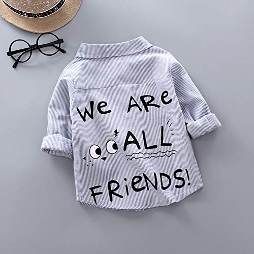 Gyratedream Lente Herfst Casual Baby Jongen Gestreepte Letter afdrukken Lange Mouw Shirt Kids Blouse - Image 5
