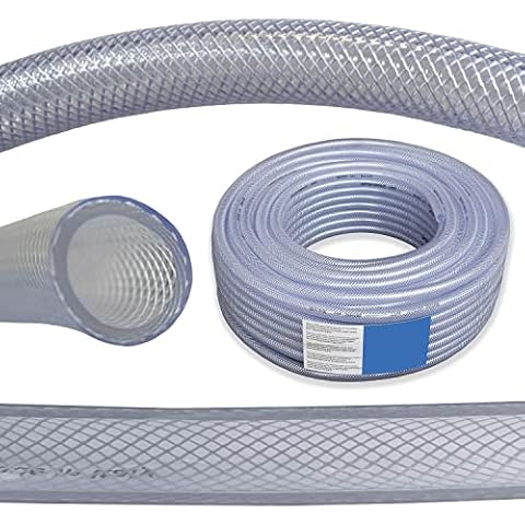 Clear PVC Braided Hose,Food Grade/Oil/Water/Fuel Reinforced Pipe,Tube 12.5mm 1/2" (4m) Cover