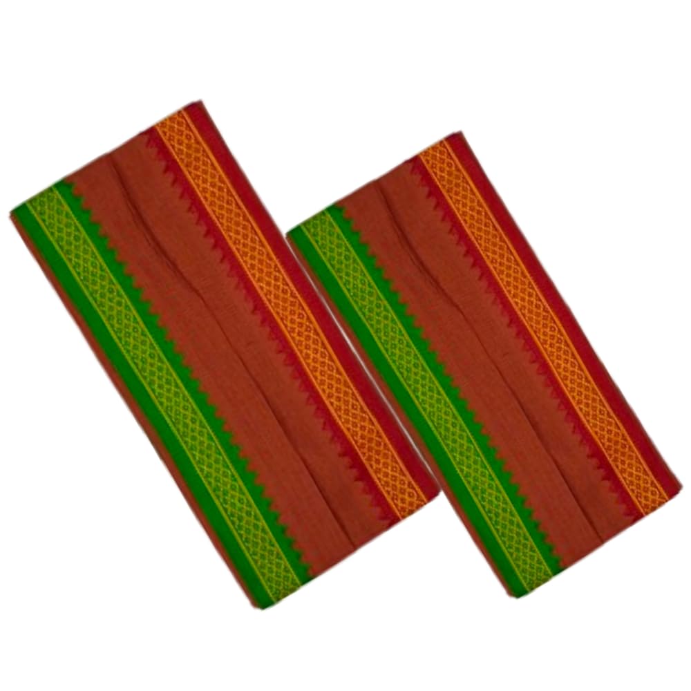 YGM Men’s Nithyam Traditional Angavastram Set | Traditional Towel | Ethnic Gamcha | Temple, Pooja & Festival Wear | 50 x 28 Inches (Pack of 2)-picture-12