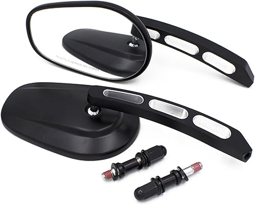 Espejo retrovisor de motocicleta, accesorios de motocicleta, Cafe Racer, compatible con Harley compatible con espejos Davidson, espejos cromados