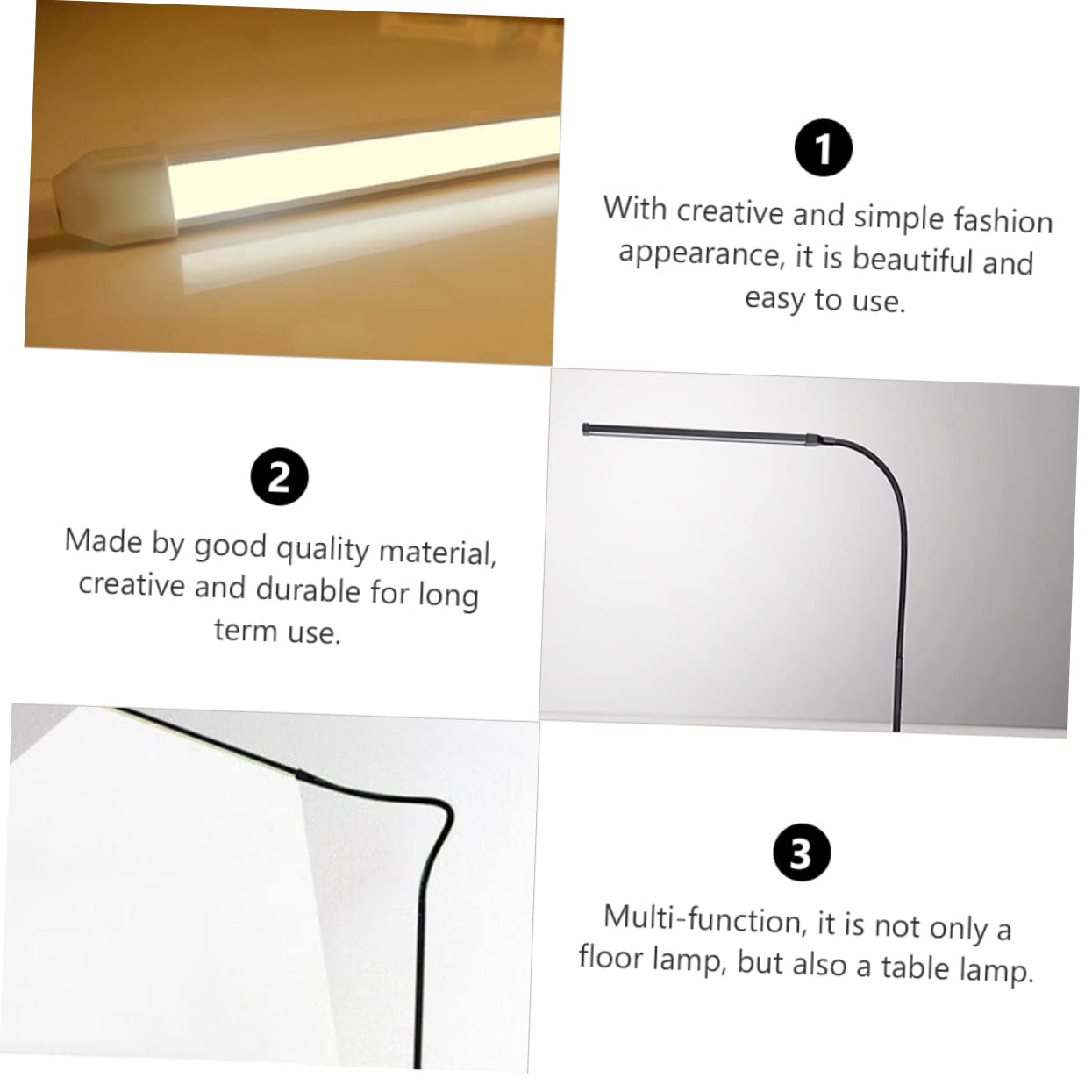 Lámpara de Escritorio Negro de Cuello de Cisne LED Regulable con Clip