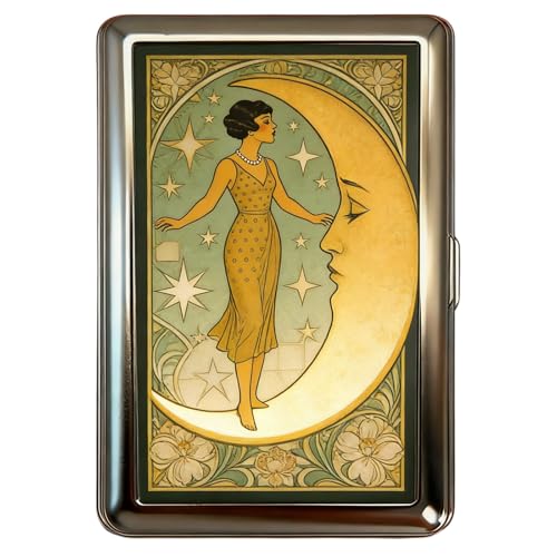 Vintage - Style Versatile Card & Cash Case With RFID Protection, Durable Metal Slim Wallet Blunt Case Blocking Card Holder for Women Men Credit ID Business Cards (#B)