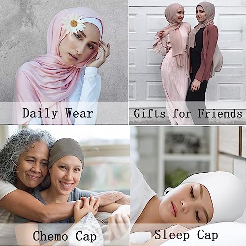 Image of Women Under Scarf Hat Hijab Cap Islamic Muslim Under Scarf Hijab Cap with Tie-Back Closure
