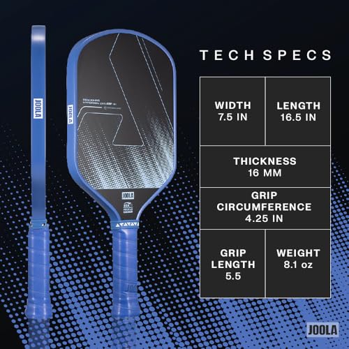 Image of JOOLA Ben Johns CAS 16mm Carbon Fiber Pickleball Paddle - CAS Surface Tech - Control & Power Paddle - USAP Approved - Aero Curve - Feel-Tec Pure Grip - NFC Chip
