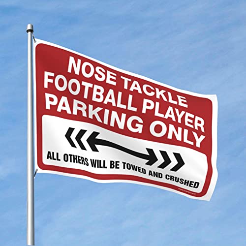 Drapeau Cave Nose Tackle Football Player cadeau ideal d&eacute;coration chambre et dortoir universitaire