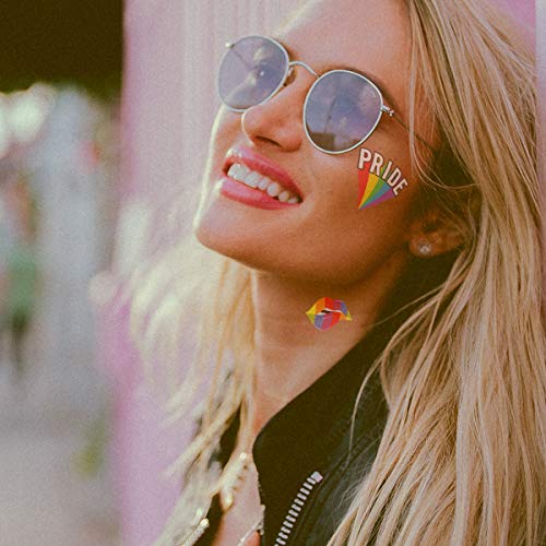 Fashiontats Modern Pride Temporary Tattoos | Pack Of 36 | Strength In Solidarity | Modern Pride Lips, Hearts & Equality Signs For Parades & Festivals | Skin Safe | Made In The Usa #TOP1