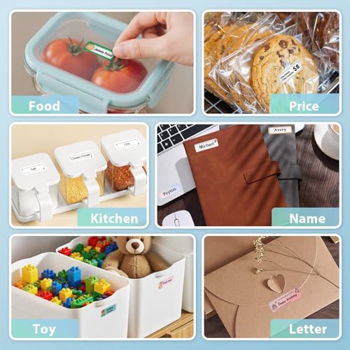 Image of Bluetooth Label Maker Machine N12 Mini Thermal Label Printer, White | Portable Small Waterproof Label Maker , Easy App Editing,Labeling Machine for School,Home,Kitchen,Office Organization