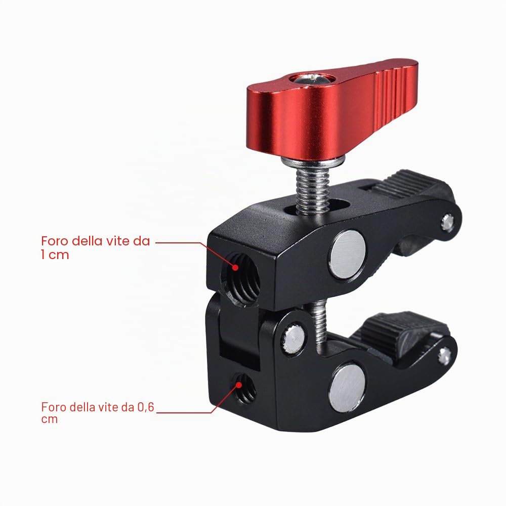 Andoer Morsetto A C Braccio Articolato Fotocamera, Braccetto Clamp Smallrig Morsetto Clip Super Morsetto 1/4 E 3/8 Filettate per DSLR Rig LCD Monitor Studio Light Camera Magic Arm Photo Studio