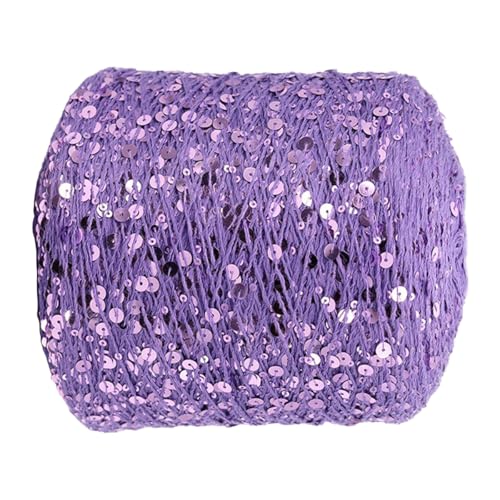 Ayuduots Fil à tricoter en coton 50 g avec paillettes, fil à paillettes pour loisirs créatifs, tricot à la main pour chapeau, pull, écharpe (environ 140 m)