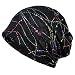 Qunson Womens Lace Flower Beanie Hat Cap Turban (black)