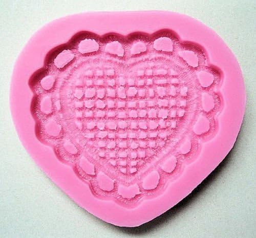 Baking Molds Shaped Heart with Scallop Border Silicone Mold for Fondant Gum Paste Chocolate Crafts Non-stick Cake Soap Tray Cookie Mold Decorating (A 198)