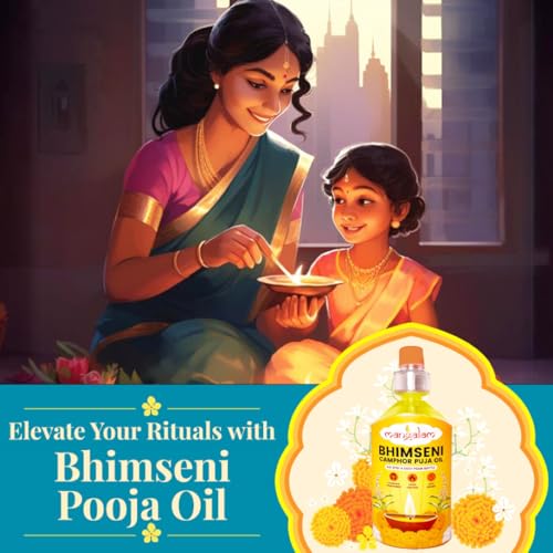 Image of MANGALAM Bhimseni Camphor Puja Oil - Pack Of 2 (900ml Each) | For Daily Puja, Festivals & Other Religious Ritual