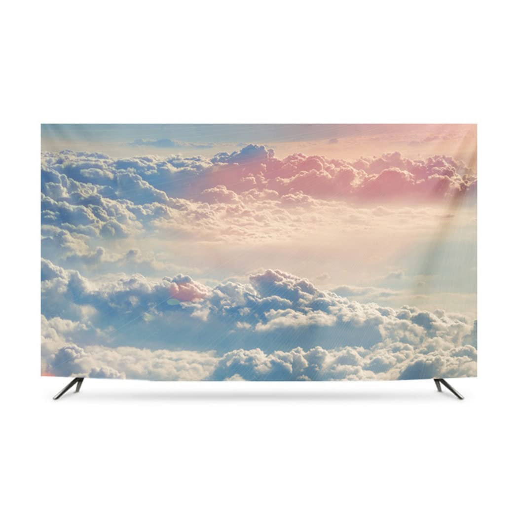 Couvercle anti-poussière pour TV 60 pouces avec impression nuages étui de protection d'écran