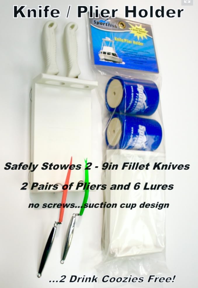 Knife Plier Holder Lure Storage Rig Rack Suction Cups | Includes 2 Drink Coolers!