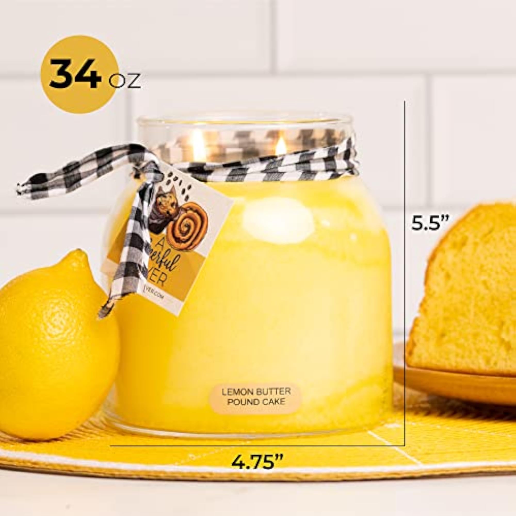 Lemon Butter Pound Cake Scented Candle Jar with Lid