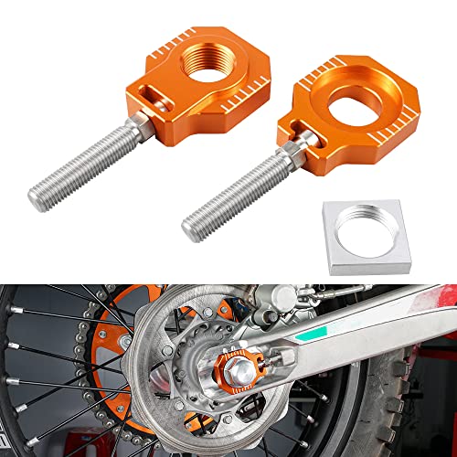 NICECNC Orange Rear Axle Blocks Chain Adjuster Compatible with KTM 85 SX 2003-2014,125-530 SX/SX-F/XC/XC-F 2000-2012,125-530 EXC/EXC-F/XC-W/XCF-W 2000-2022,See Fitment