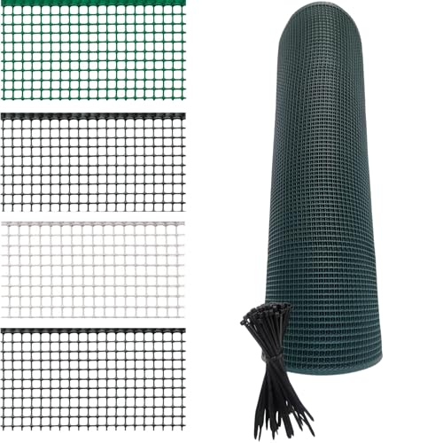 Generico Rete Balcone Protettiva in plastica per Ringhiera Cancelli e Recinzione Decorativa per Giardino Anticaduta Protezione Bambini e Animali con 100 Fascette in Omaggio (h1x5mt, Verde)