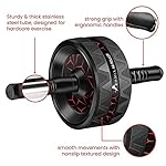 ROMIX Ab Roller Wheel, Wide Ab Wheel Roller with Extra Thick Knee Mat for Home Gym Fitness, Abs Workout Equipment for Abdominal and Core Strength Training for Men and Women, Exercise Wheels for Abs - Image 2