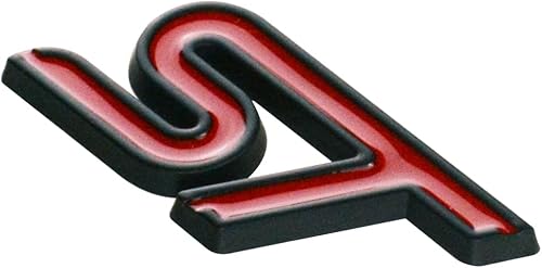 Miniatura 4 de EmbRoom 2 emblemas de rejilla ST, placa de metal + calcomanía trasera de repuesto para automóviles universales (negro y rojo)